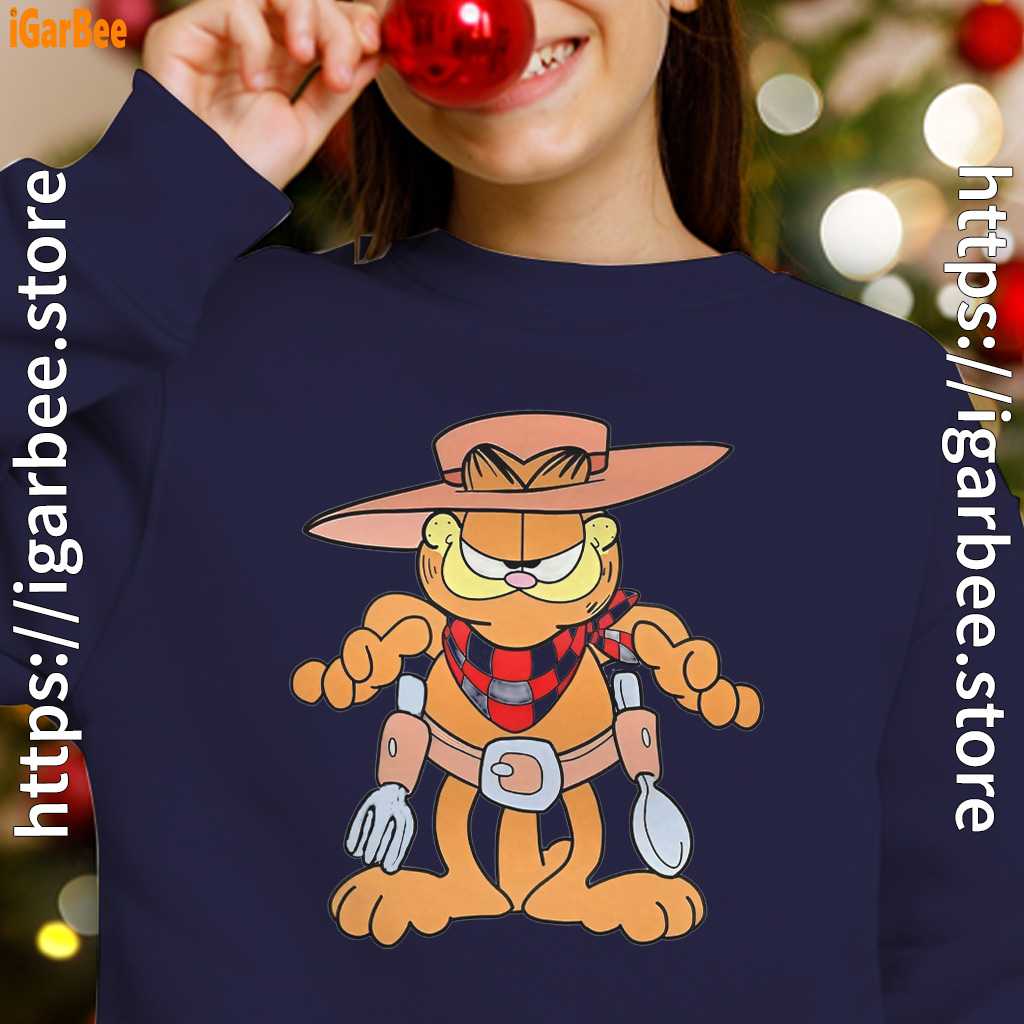 garfield cowboy with spoon and fork navy sweatshirts for girl garfield cowboy with spoon and fork navy sweatshirts for girl