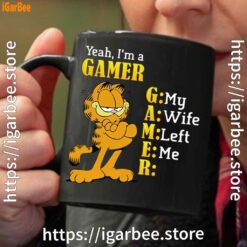 garfield gamer black coffee mug