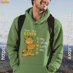 garfield gamer green men hoodie