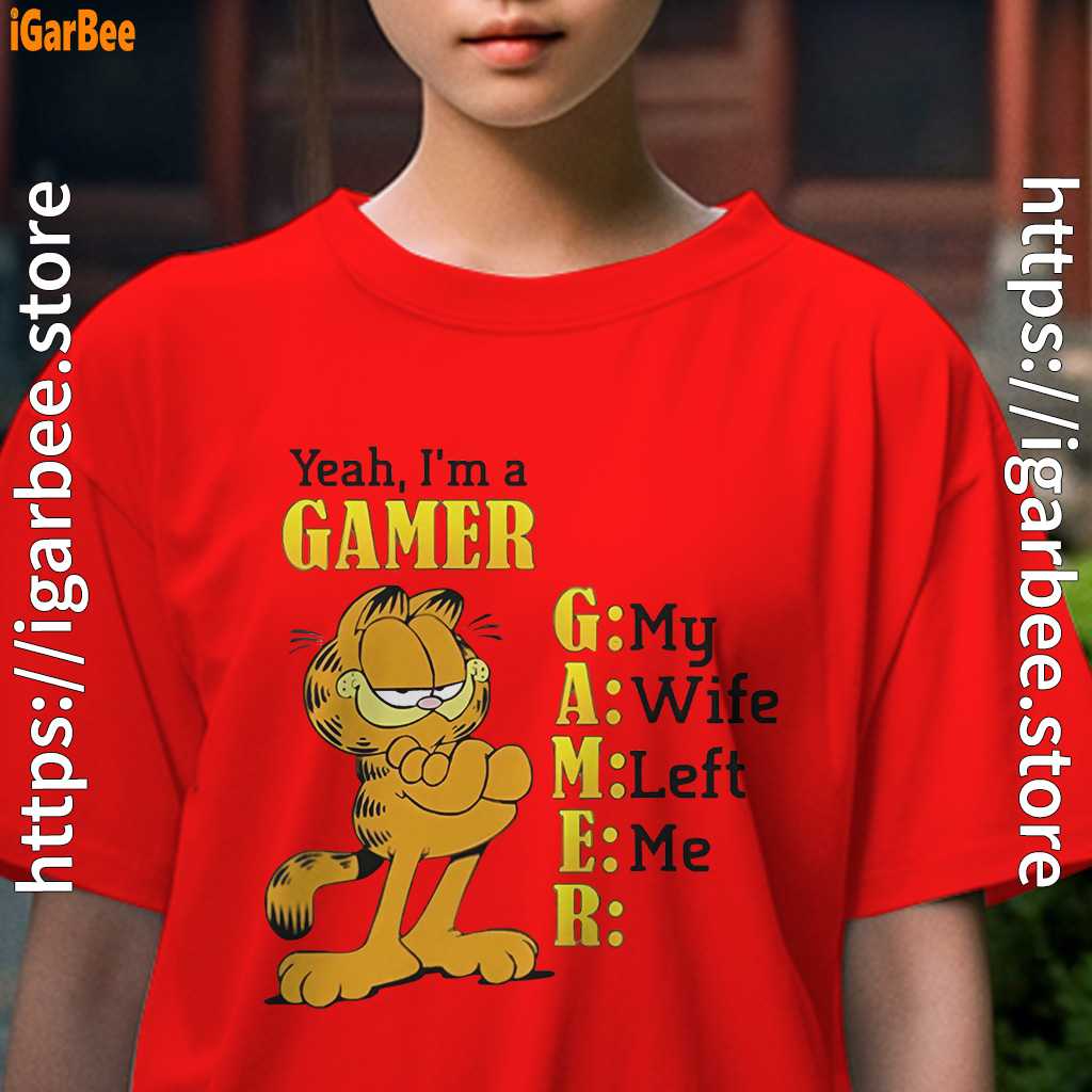 garfield gamer kids girl red t shirt female garfield gamer kids girl red t shirt female
