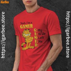 garfield gamer red men shirt