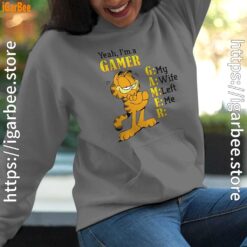 garfield gamer women gray hoodies
