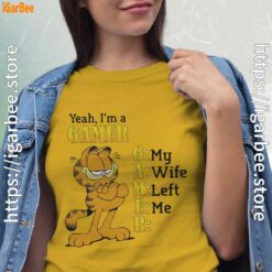 garfield gamer women yellow shirt