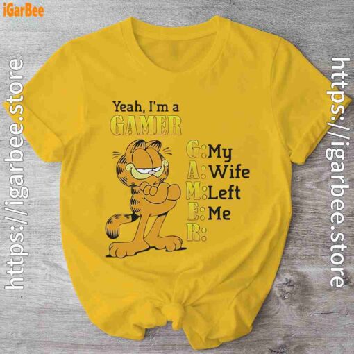 garfield gamer yellow shirt