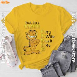 garfield gamer yellow tee shirt