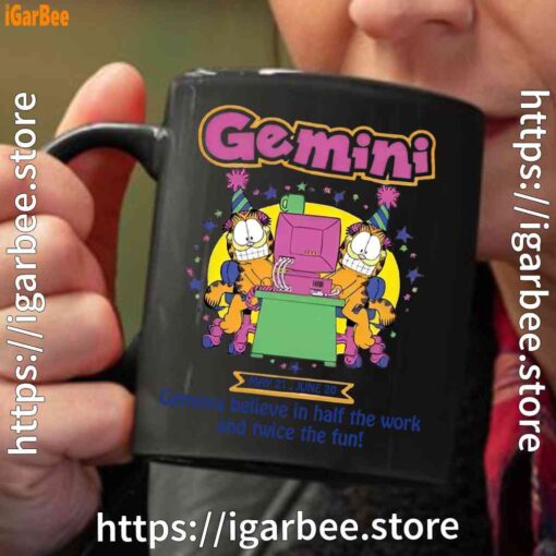 garfield gemini black coffee mug