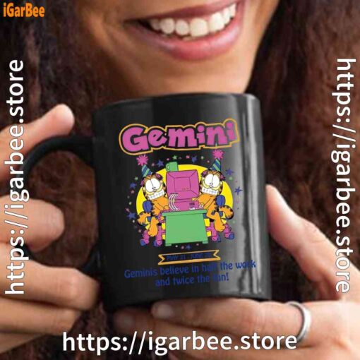 garfield gemini black mug