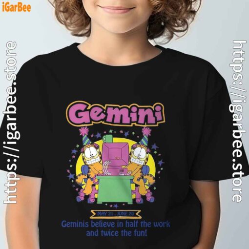 garfield gemini black t shirt for kids boy