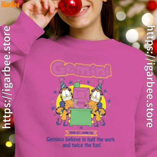 garfield gemini girl pink sweatshirt