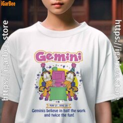 garfield gemini kids girl white tee female