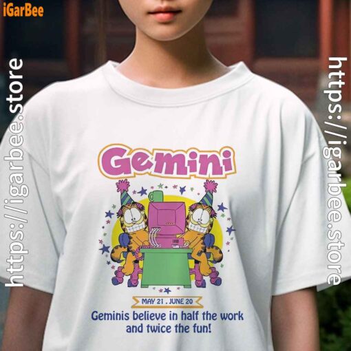 garfield gemini kids girl white tee female
