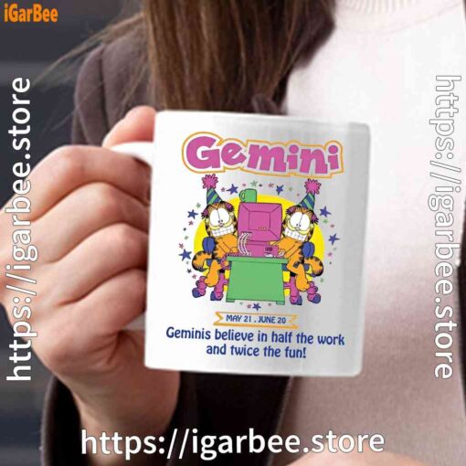 garfield gemini white mug