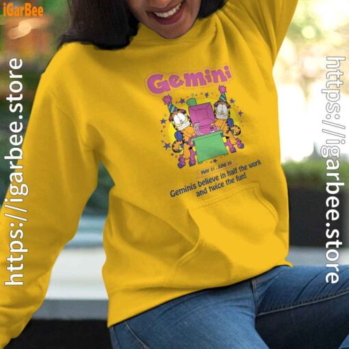 garfield gemini yellow hoodie for women