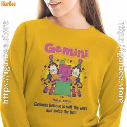 garfield gemini yellow sweatshirt for women