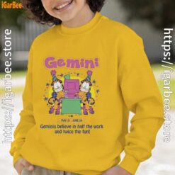 garfield gemini yellow sweatshirt youth boy