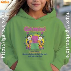 garfield gemini youth girl green hoodie