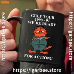 garfield gulf war black coffee mug
