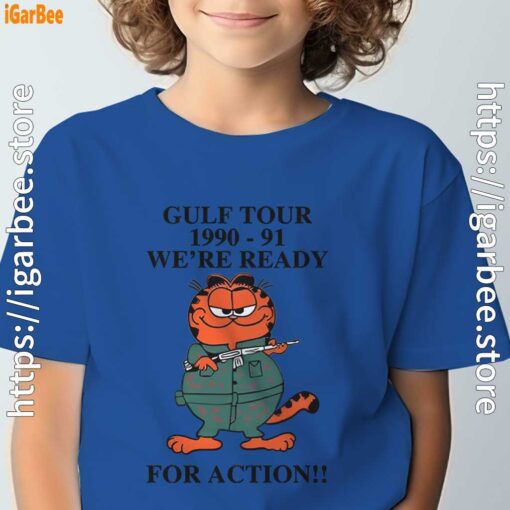 garfield gulf war blue t shirt for youth boy