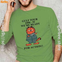 garfield gulf war green long sleeve with men