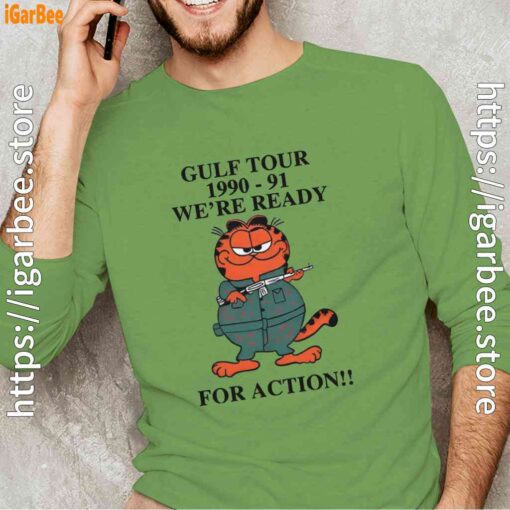 garfield gulf war green long sleeve with men
