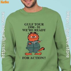 garfield gulf war men green sweatshirts