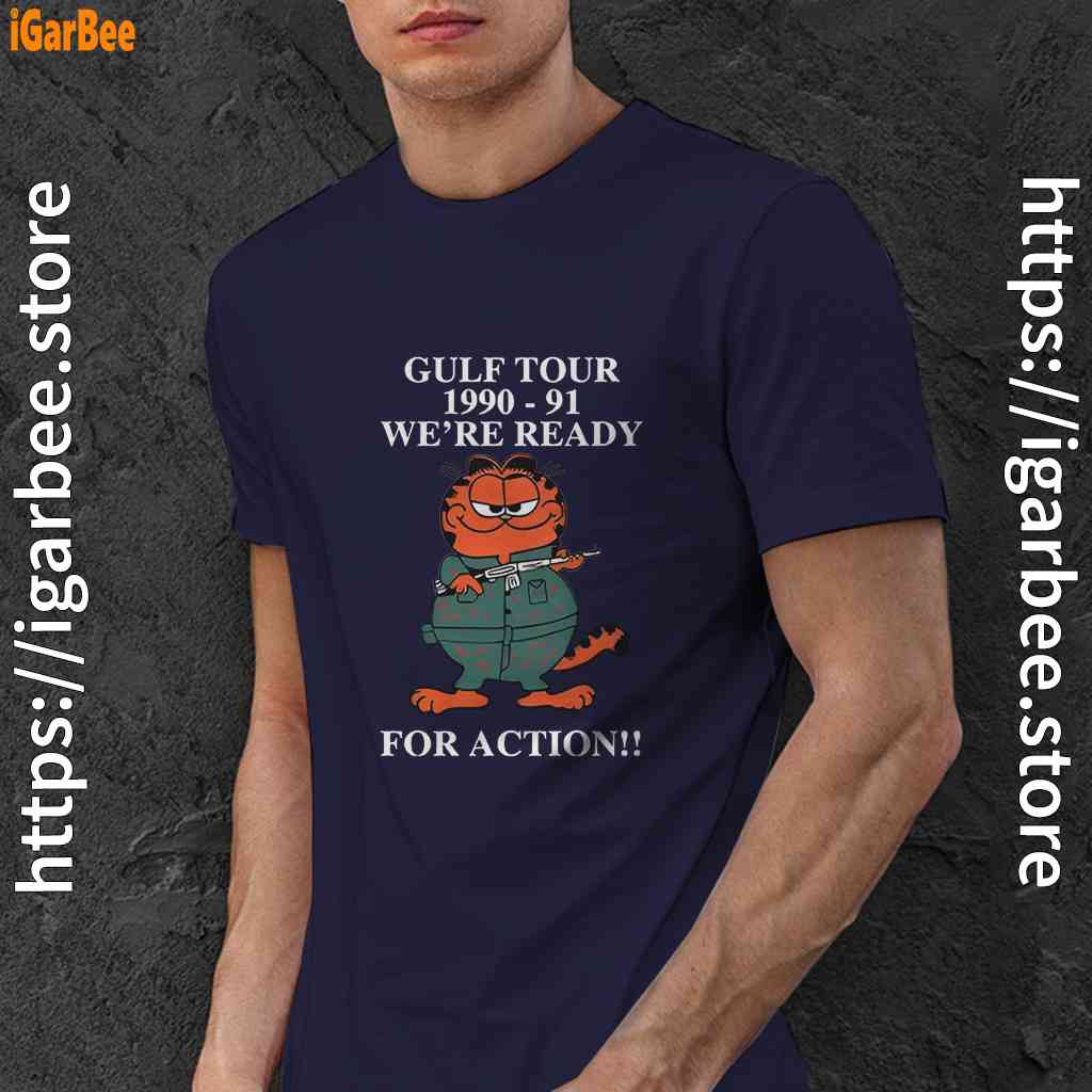 garfield gulf war navy men shirt garfield gulf war navy men shirt