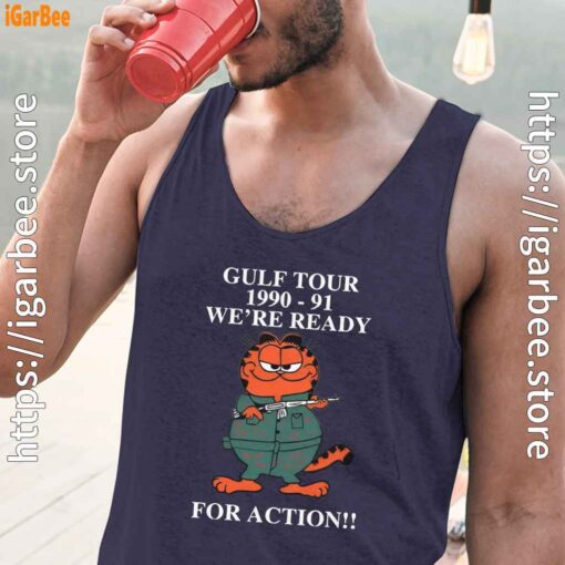 garfield gulf war navy tank tops with men