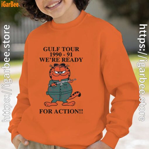 garfield gulf war orange boy sweatshirts
