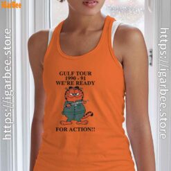 garfield gulf war orange tank top with women