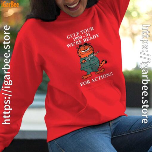 garfield gulf war red women hoodies