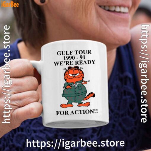 garfield gulf war white coffee mug