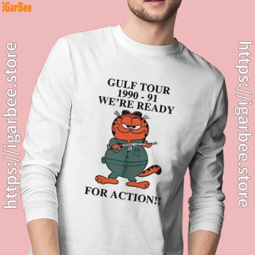 garfield gulf war white long sleeve with man