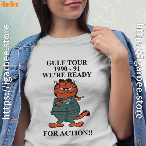garfield gulf war white shirts for women