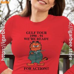 garfield gulf war women red long sleeve