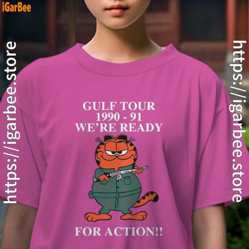 garfield gulf war youth girl pink t shirt
