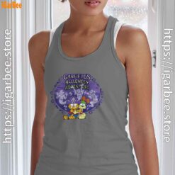 garfield halloween adventure hugging gray tank top for women