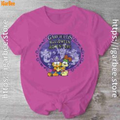 garfield halloween adventure hugging pink shirt