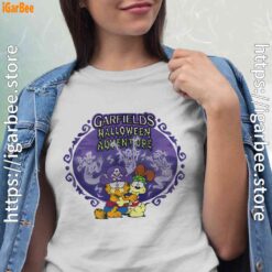 garfield halloween adventure hugging white shirts for women