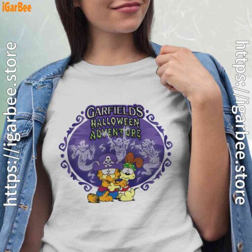 garfield halloween adventure hugging white shirts for women