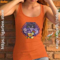 garfield halloween adventure hugging women's orange tank top