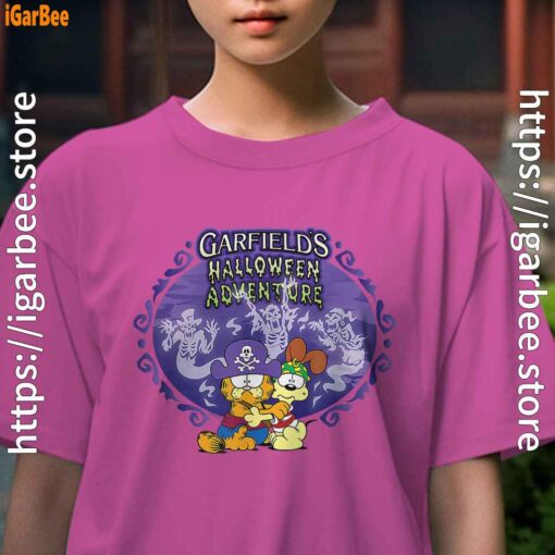 garfield halloween adventure hugging youth girl pink t shirt