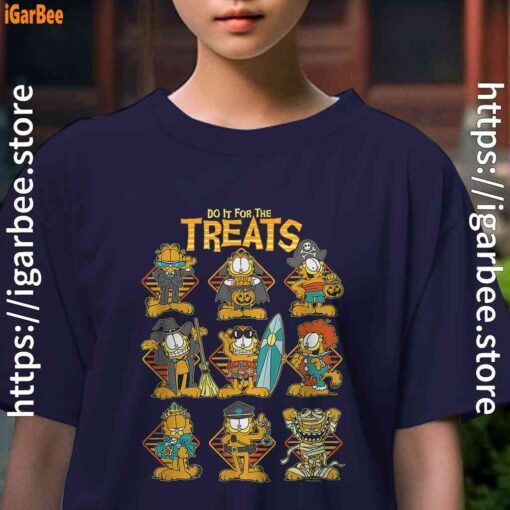 garfield halloween costumes grid do it for the treats kids girl navy t shirt