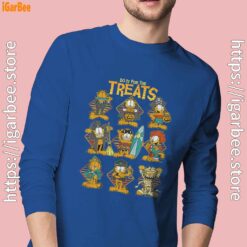garfield halloween costumes grid do it for the treats men's blue long sleeve