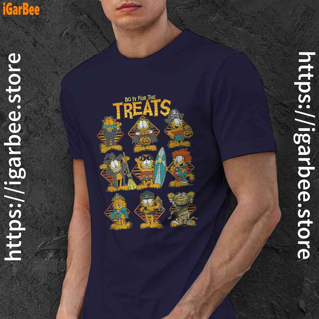 garfield halloween costumes grid do it for the treats navy men shirt garfield halloween costumes grid do it for the treats navy men shirt