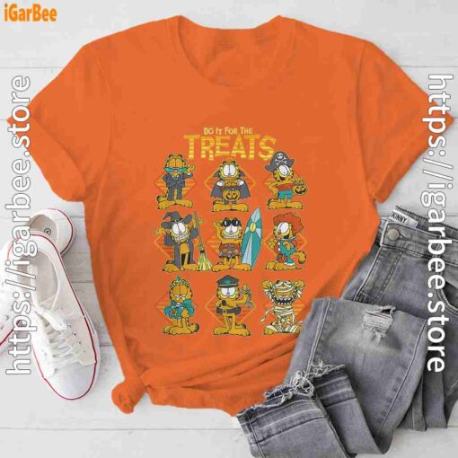 garfield halloween costumes grid do it for the treats orange tee shirt