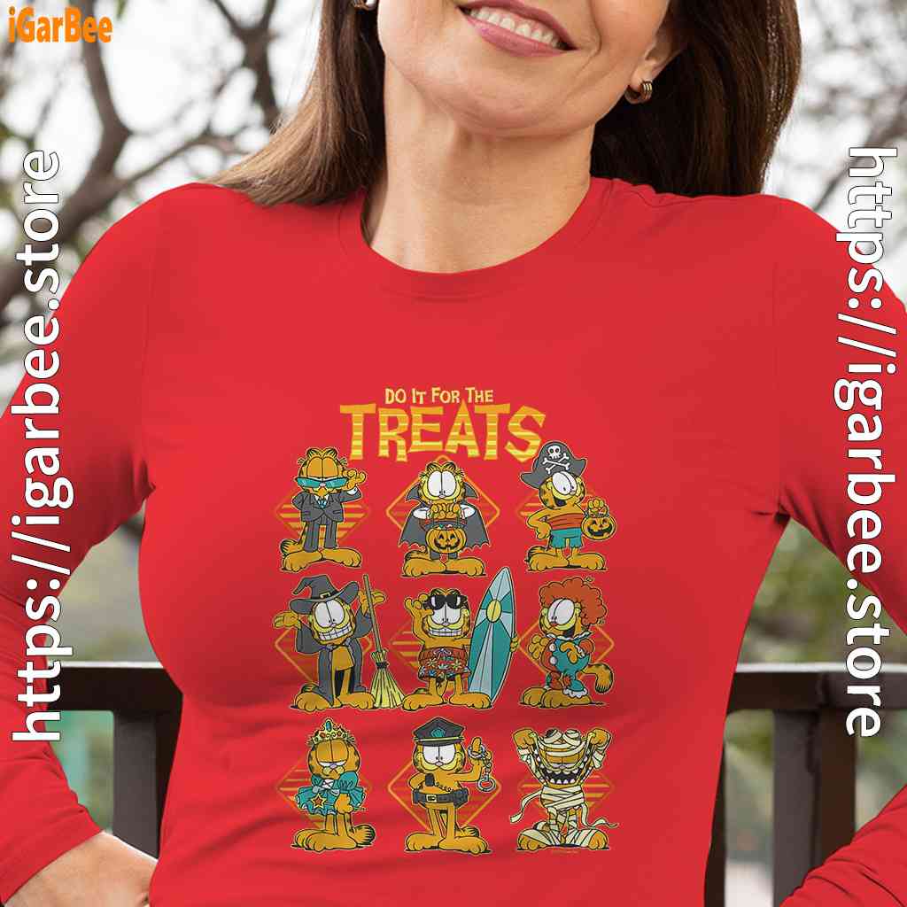 garfield halloween costumes grid do it for the treats women red long sleeve garfield halloween costumes grid do it for the treats women red long sleeve