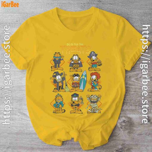 garfield halloween costumes grid do it for the treats yellow shirt