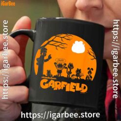 garfield halloween group shot nighttime spooky silhouette black coffee mug 11oz