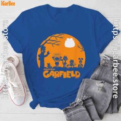 garfield halloween group shot nighttime spooky silhouette blue tee shirt