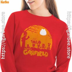 garfield halloween group shot nighttime spooky silhouette red sweatshirt women
